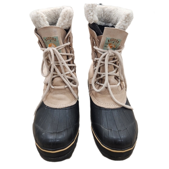 Rugged Exposure Winter Rain Duck Steel Shank Boots Fleece Leather/Wool, Men's 10 - Picture 3 of 5